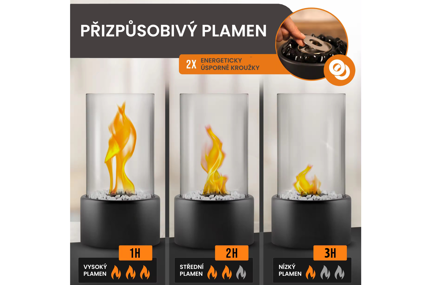 Stolní krb na bioethanol
